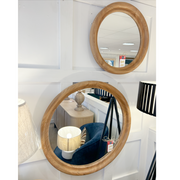 Set of 2 Round Profile Edge Mirrors – Light Oak