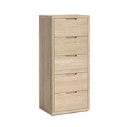 Portobello Washed Oak 5 Drawer Tallboy Chest