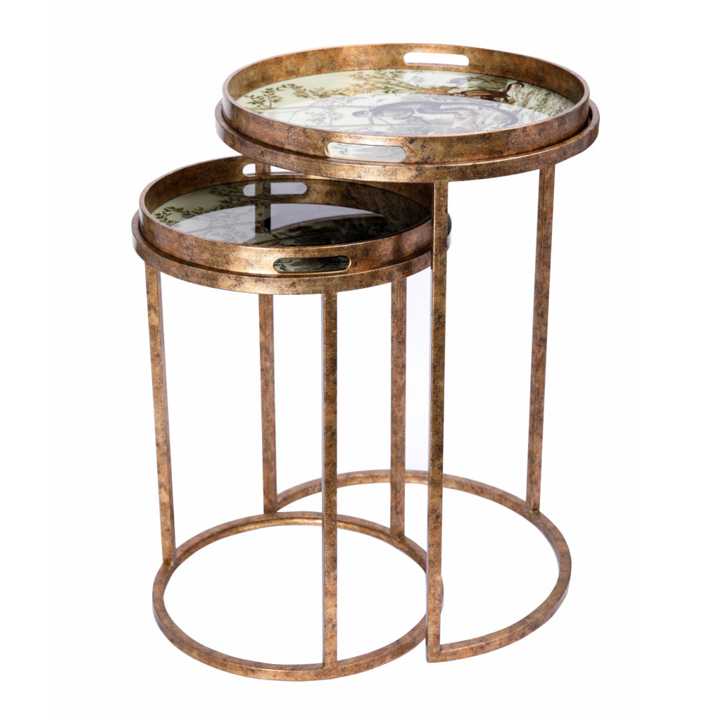Monkey Jungle Set Of 2 Side Tray Tables