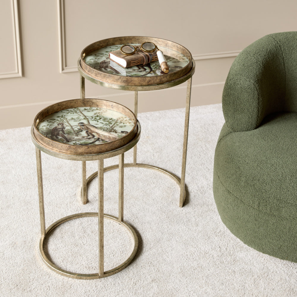 Monkey Jungle Set Of 2 Side Tray Tables