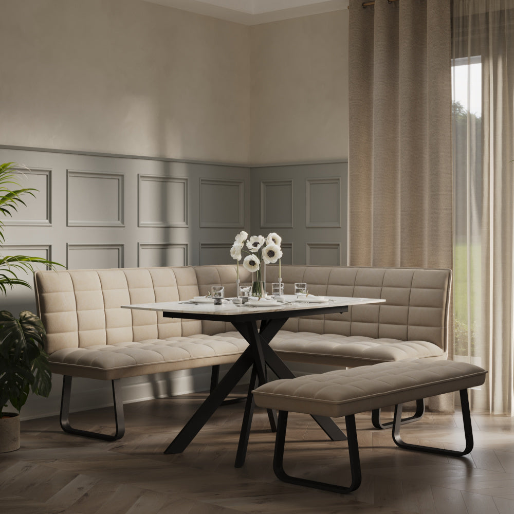 Aura Corner Dining Bench complete with lower bench Right Hand Side Facing