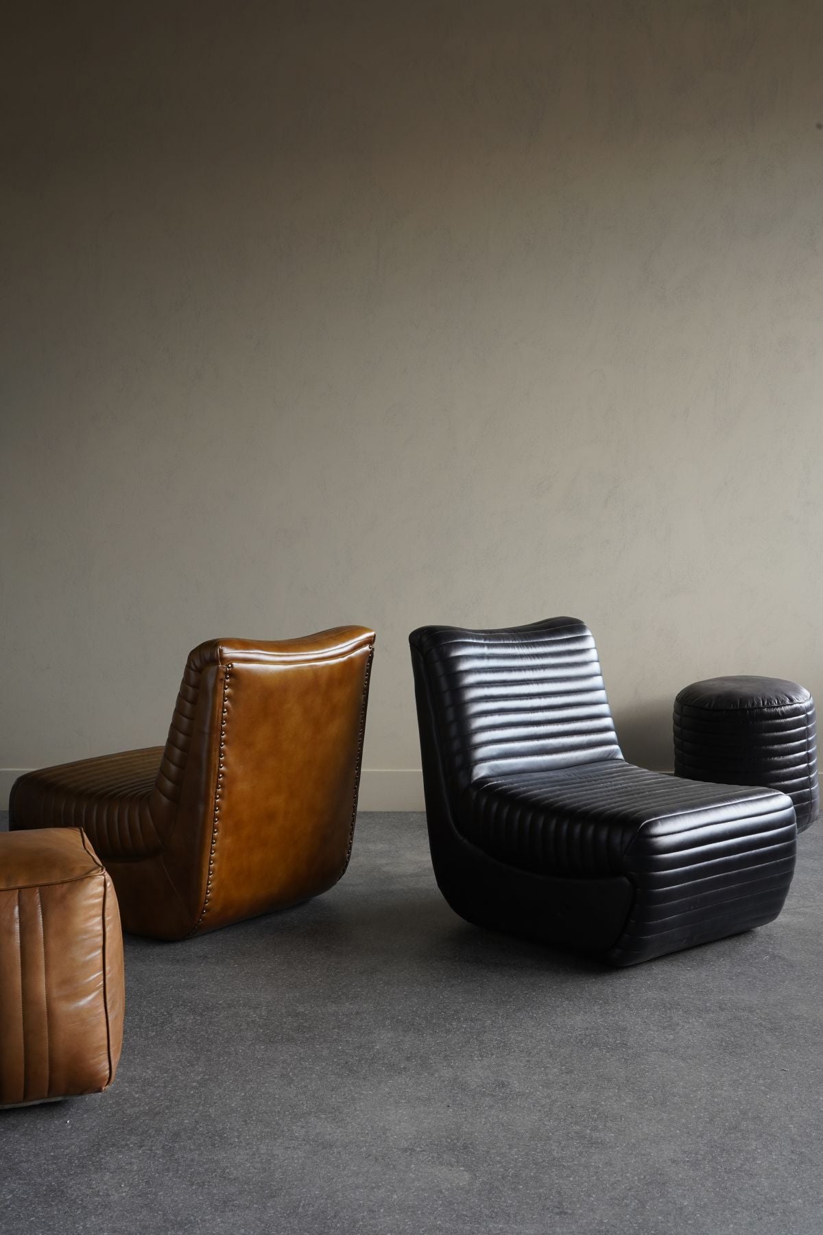 Trinity Occasional Leather Chair in Charcoal