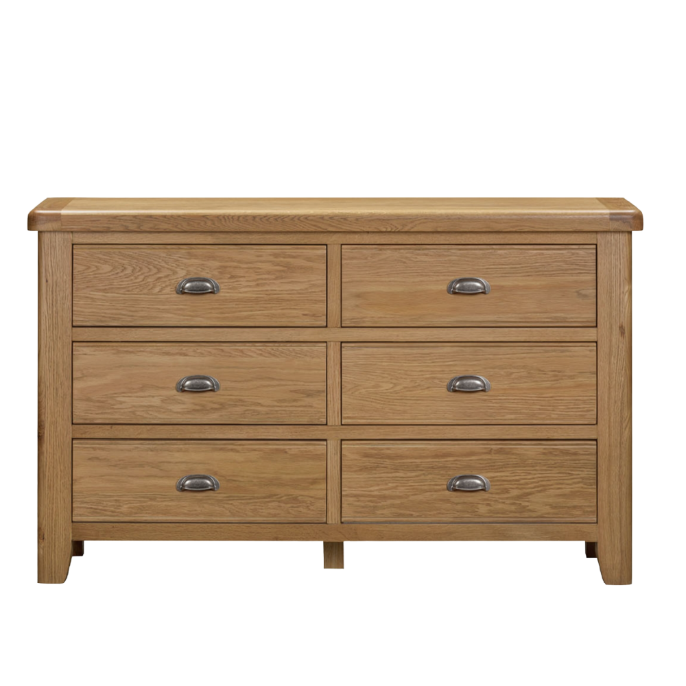Tewkesbury Smoked Oak 6 drawer wide chest