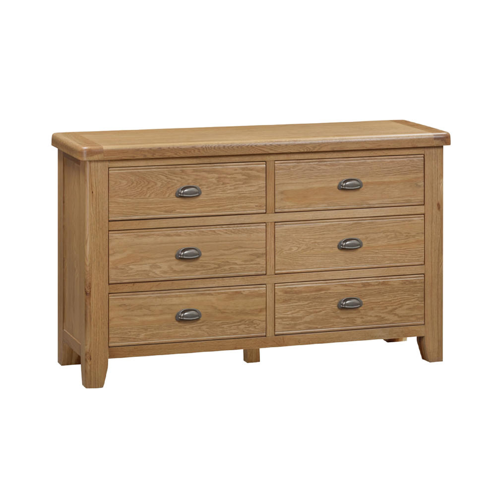 Tewkesbury Smoked Oak 6 drawer wide chest