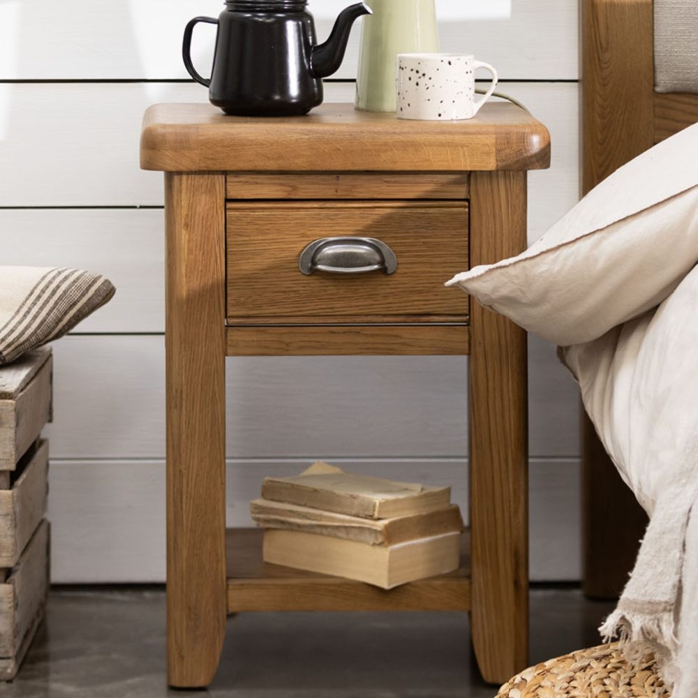 Tewkesbury Smoked Oak Bedside Table
