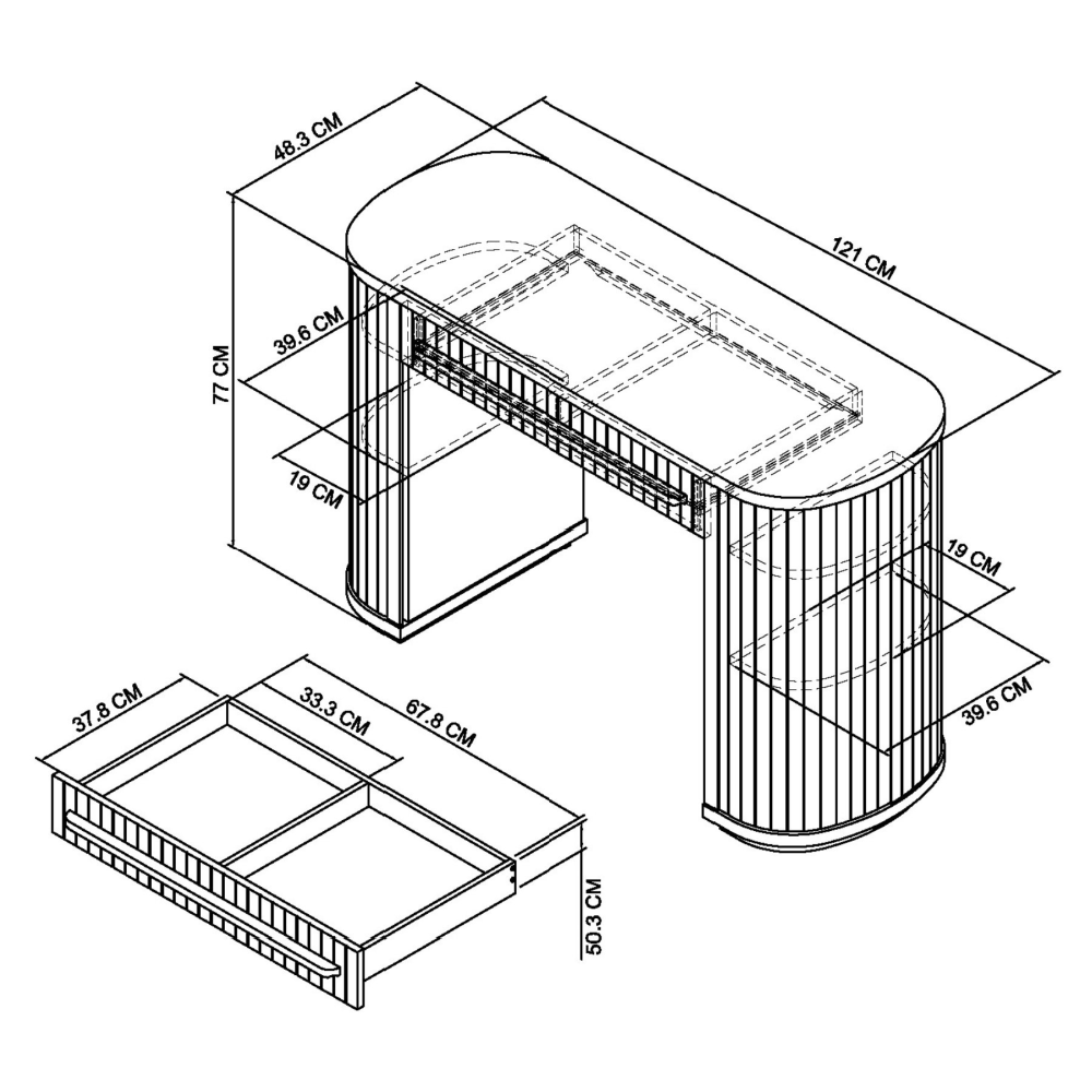Vega Knotty Oak & Weathered Oak Dressing Table