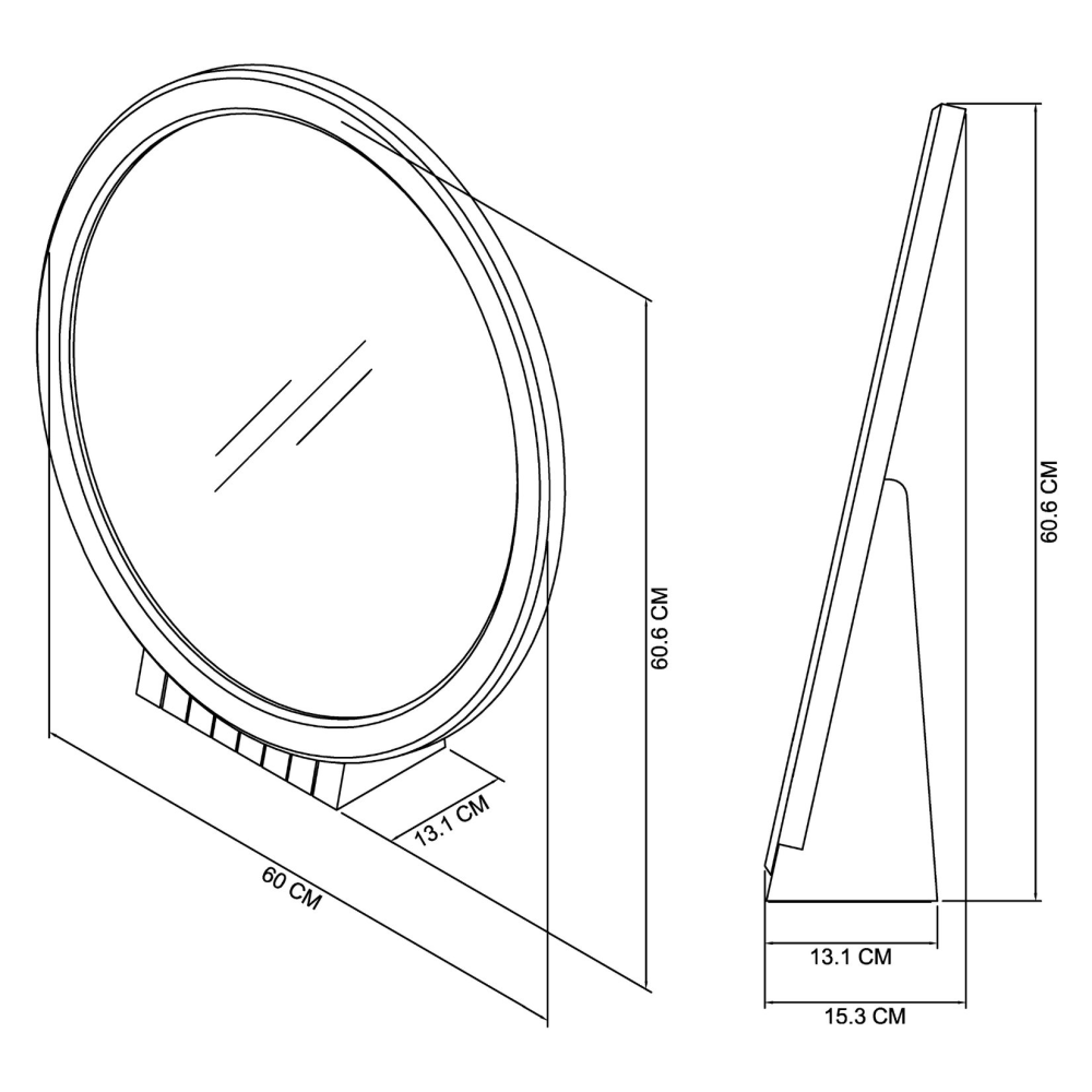 Vega Knotty Oak & Weathered Oak Vanity Mirror