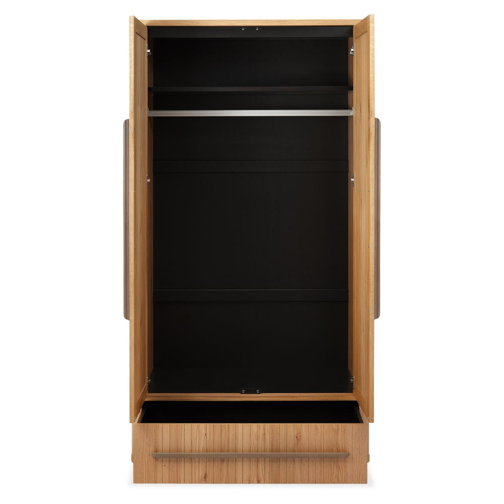 Vega Knotty Oak & Weathered Oak Double Wardrobe