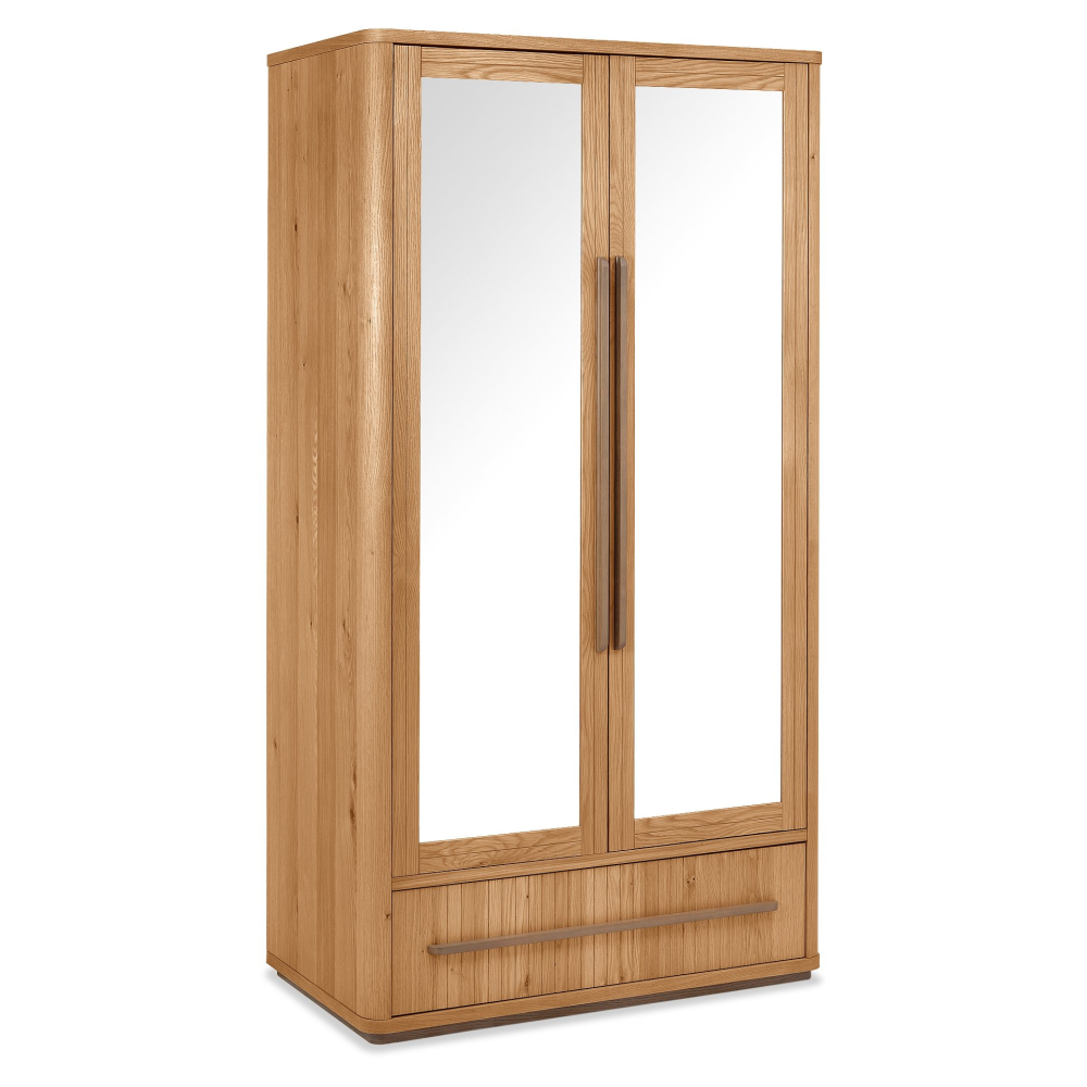 Vega Knotty Oak & Weathered Oak Double Wardrobe