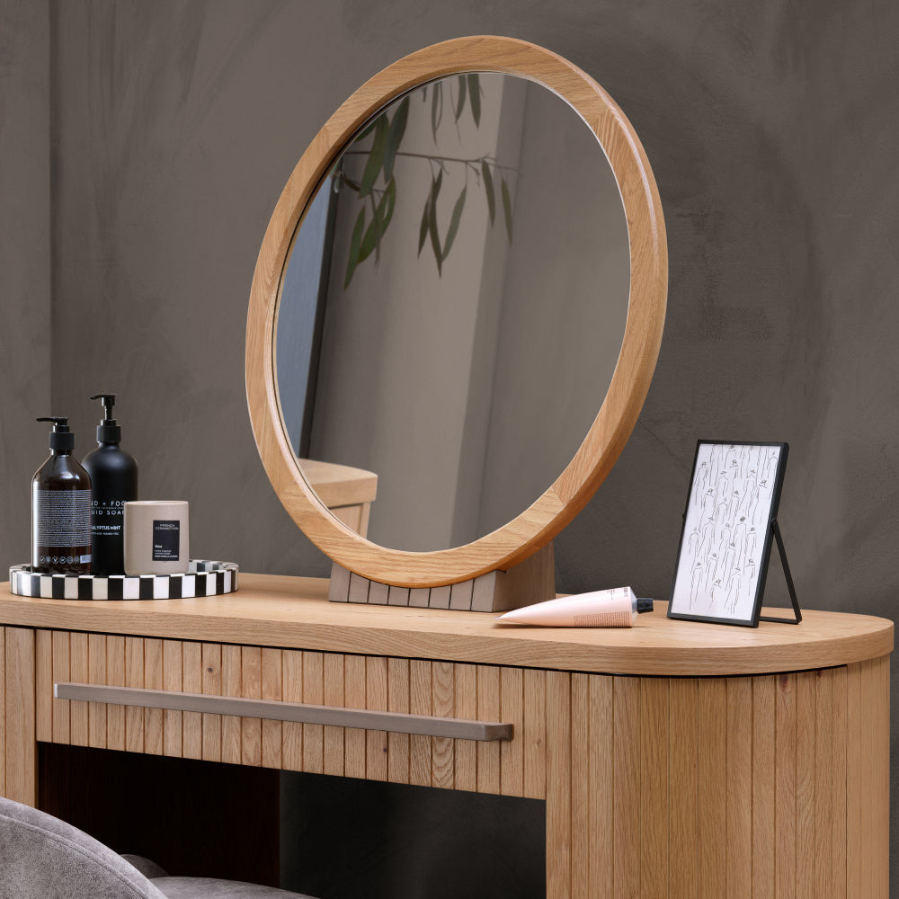 Vega Knotty Oak & Weathered Oak Vanity Mirror