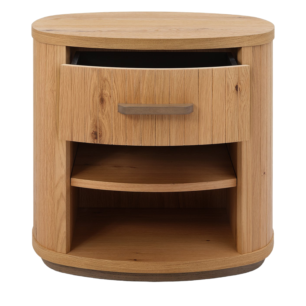 Vega Knotty Oak & Weathered Oak 1 Drawer Bedside