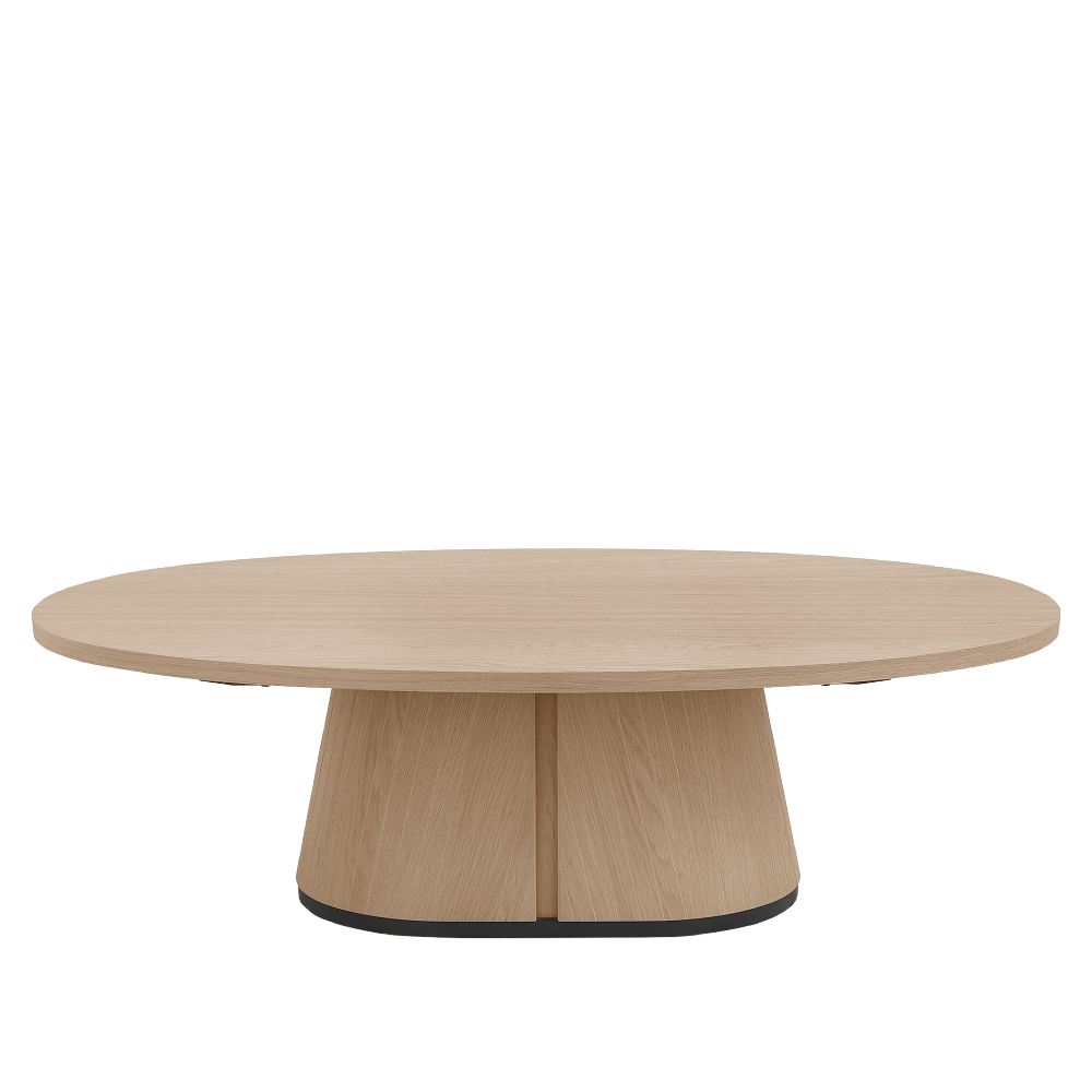 Vega Scandi Oak & Peppercorn Oval Coffee Table