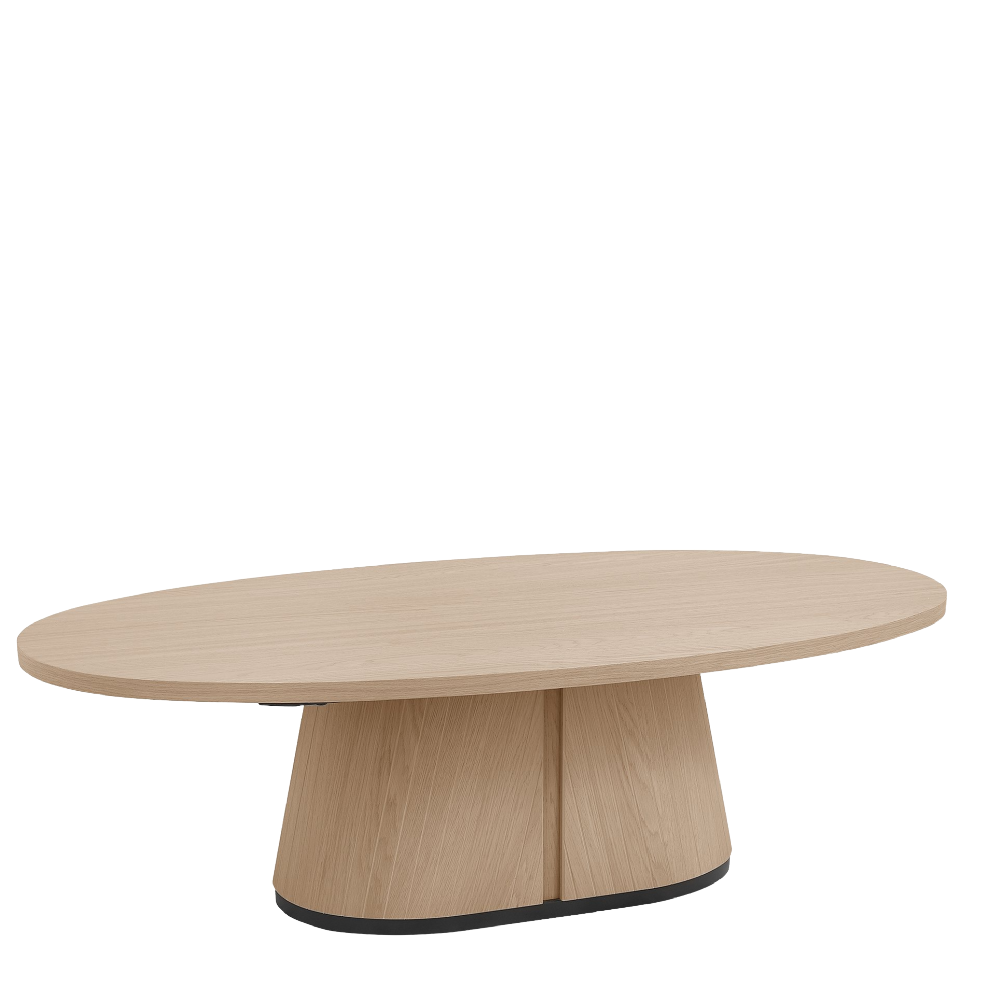 Vega Scandi Oak & Peppercorn Oval Coffee Table