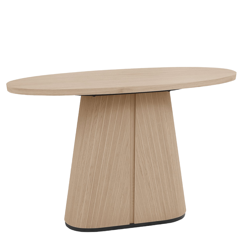 Vega Scandi Oak & Peppercorn Oval Console Table