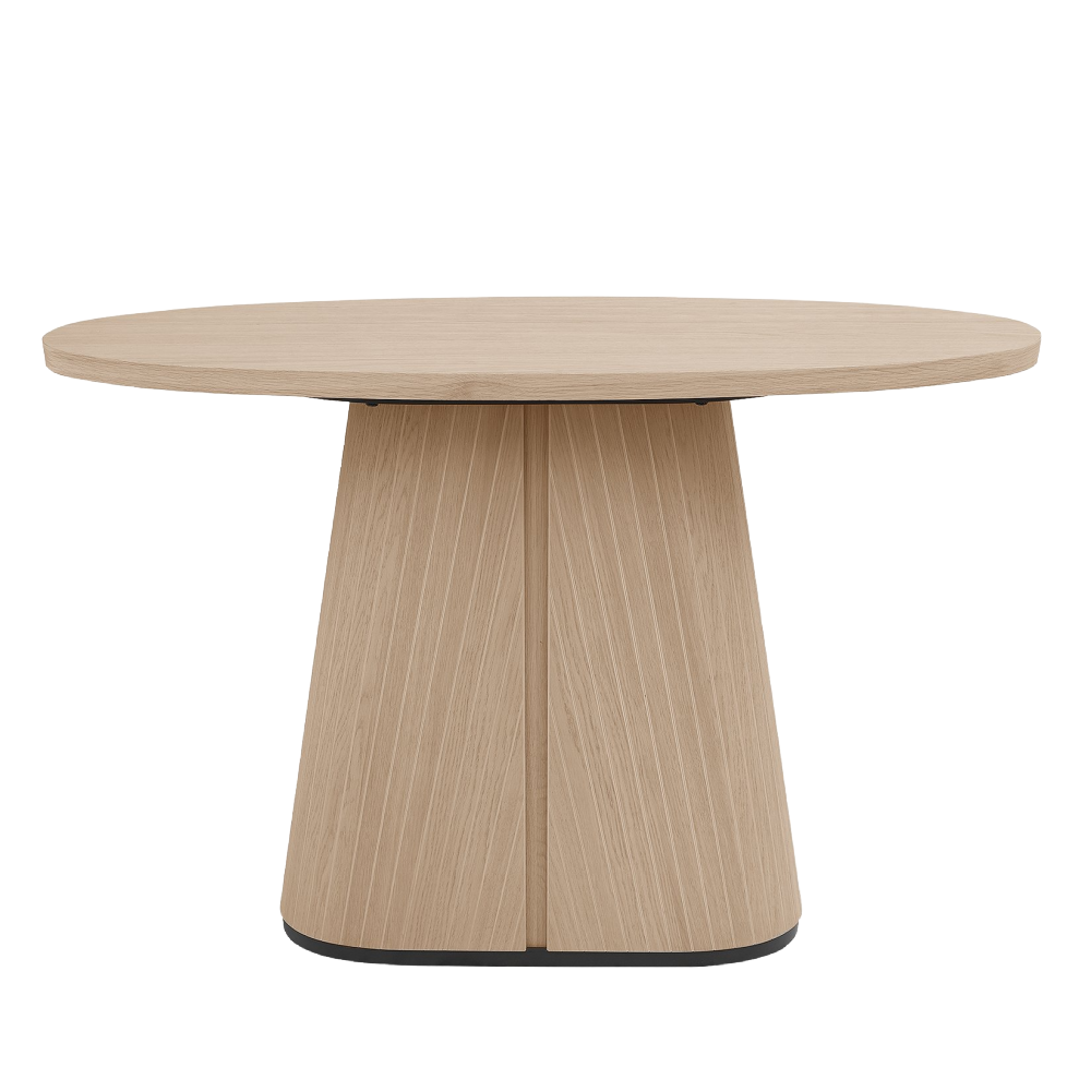 Vega Scandi Oak & Peppercorn Oval Console Table