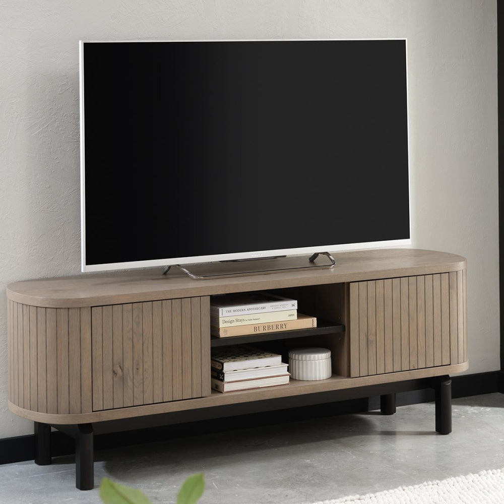 Vega Grey Oiled Oak & Peppercorn Entertainment Unit