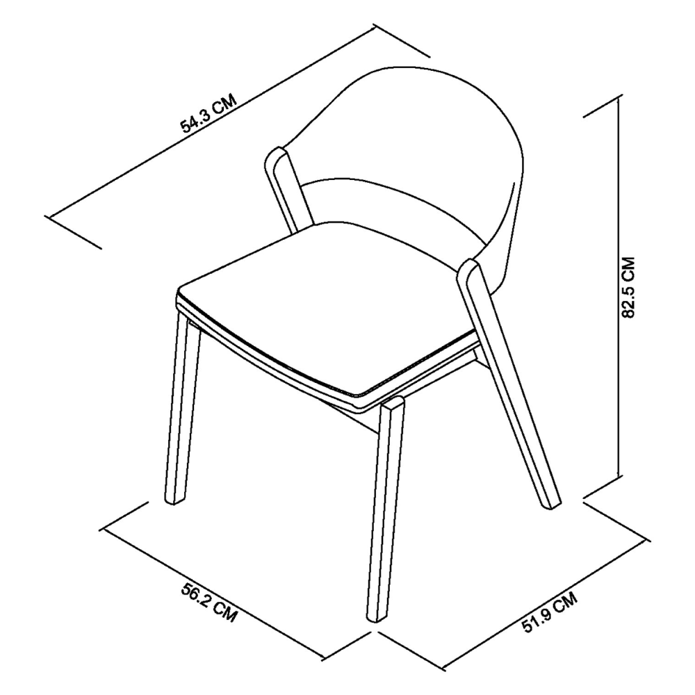 Vega Grey Oiled Oak Ply Back Chair -Grey Fabric