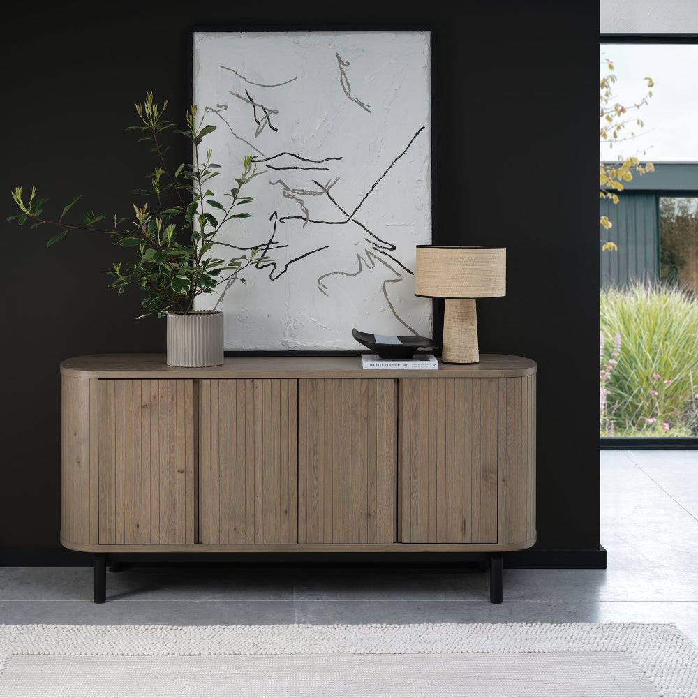 Vega Grey Oiled Oak & Peppercorn Wide Sideboard