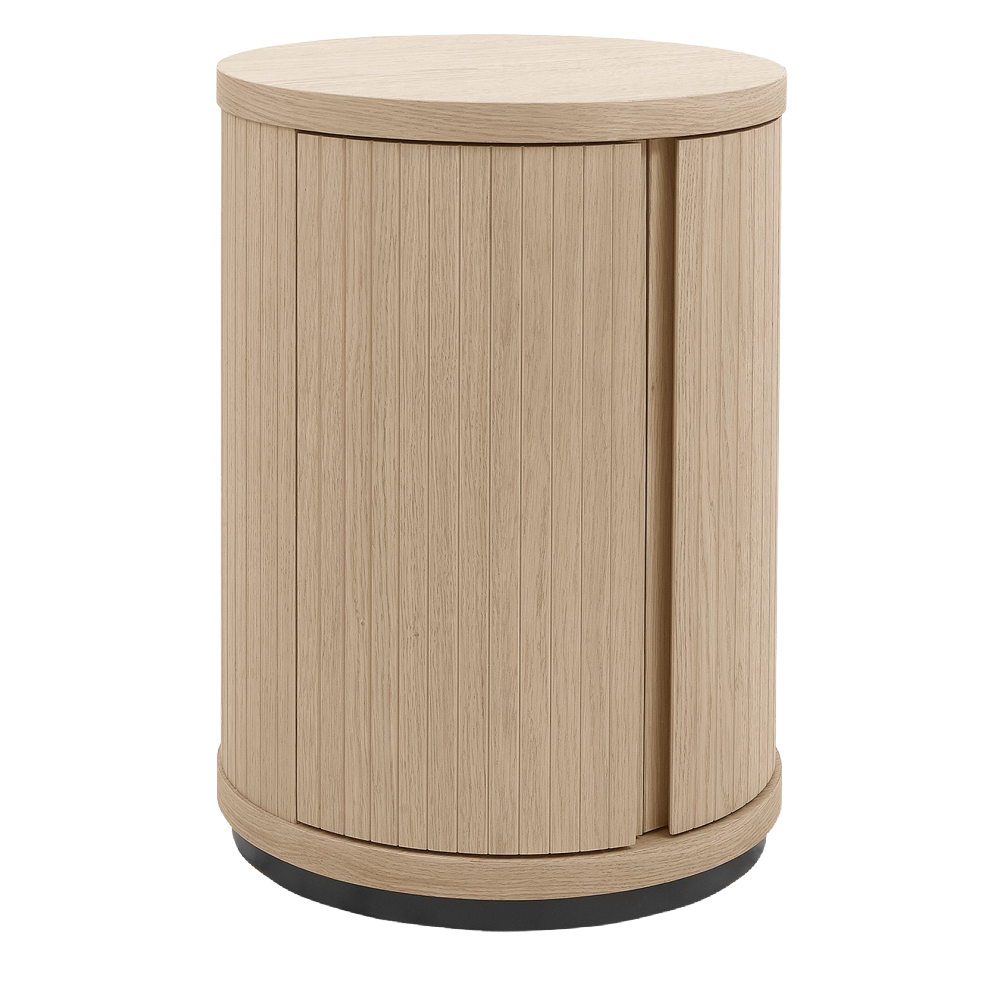 Vega Scandi Oak & Peppercorn Round Lamp Table