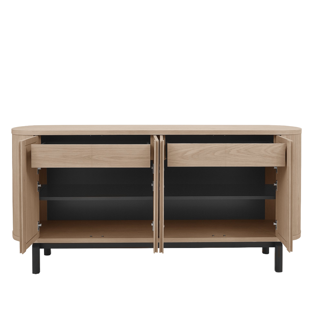 Vega Scandi Oak & Peppercorn Wide Sideboard