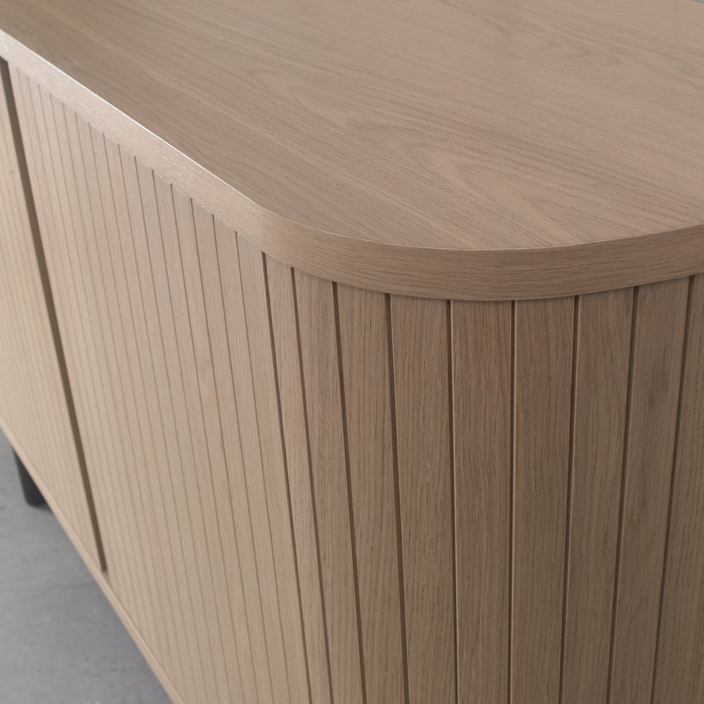 Vega Scandi Oak & Peppercorn Wide Sideboard
