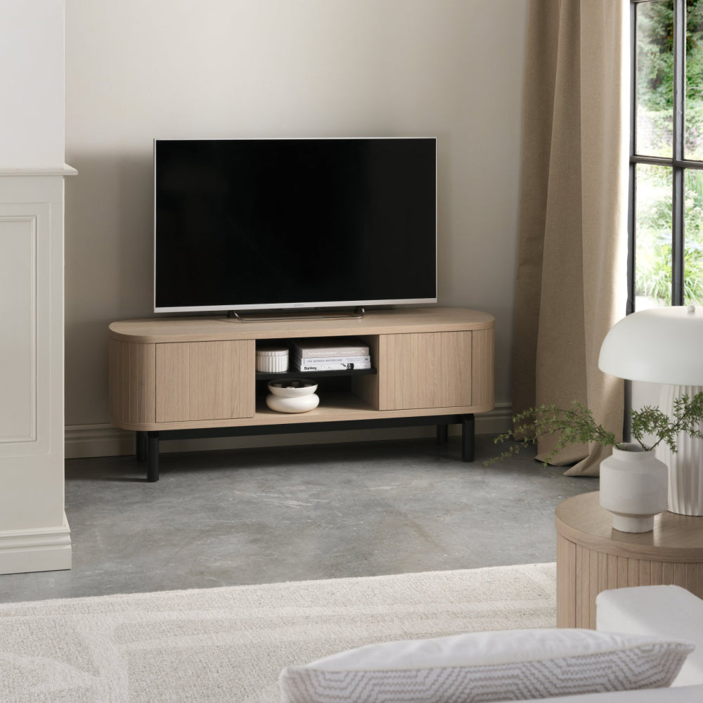 Vega Scandi Oak & Peppercorn Entertainment Unit