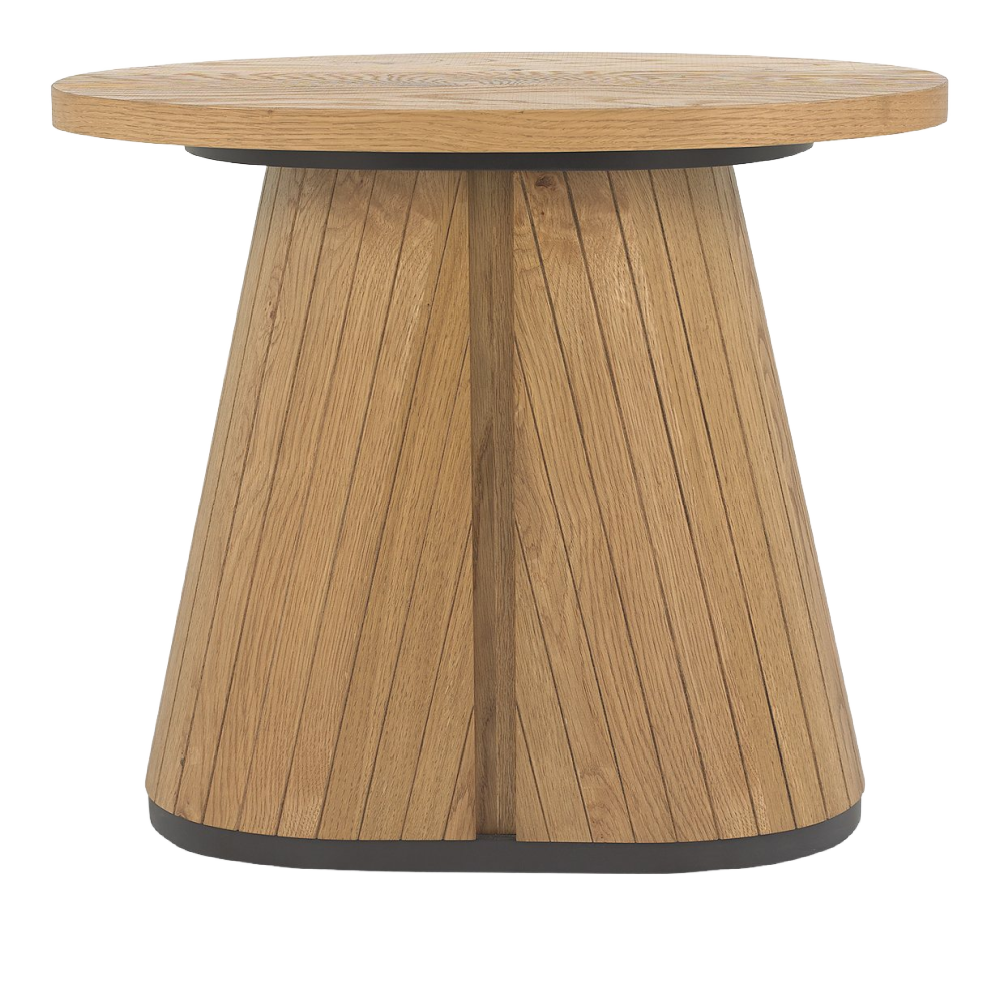 Vega Rustic Oak & Peppercorn Oval Lamp Table