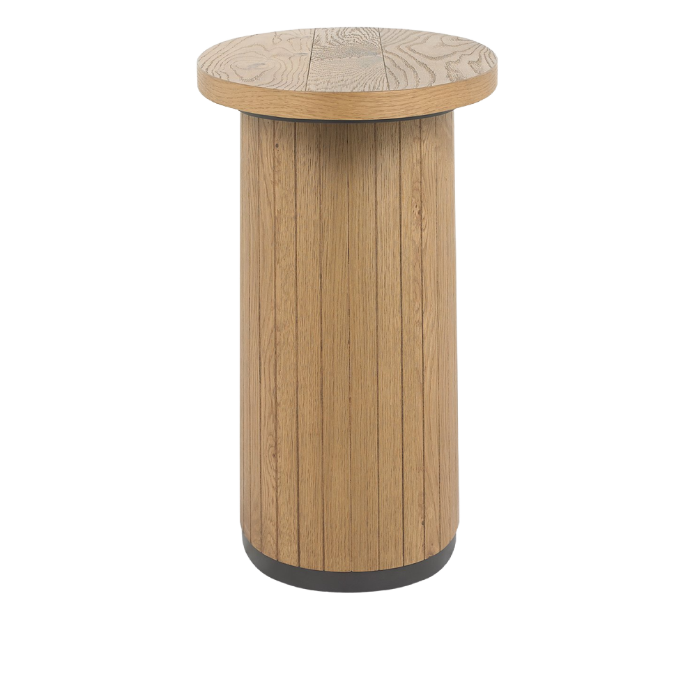 Vega Rustic Oak & Peppercorn Oval Lamp Table