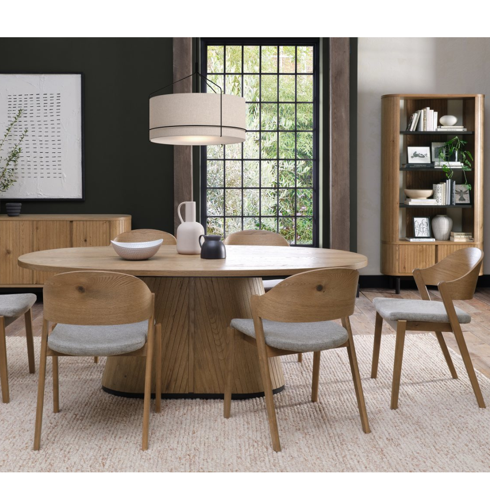 Vega Rustic Oak & Peppercorn 4 Seater Table