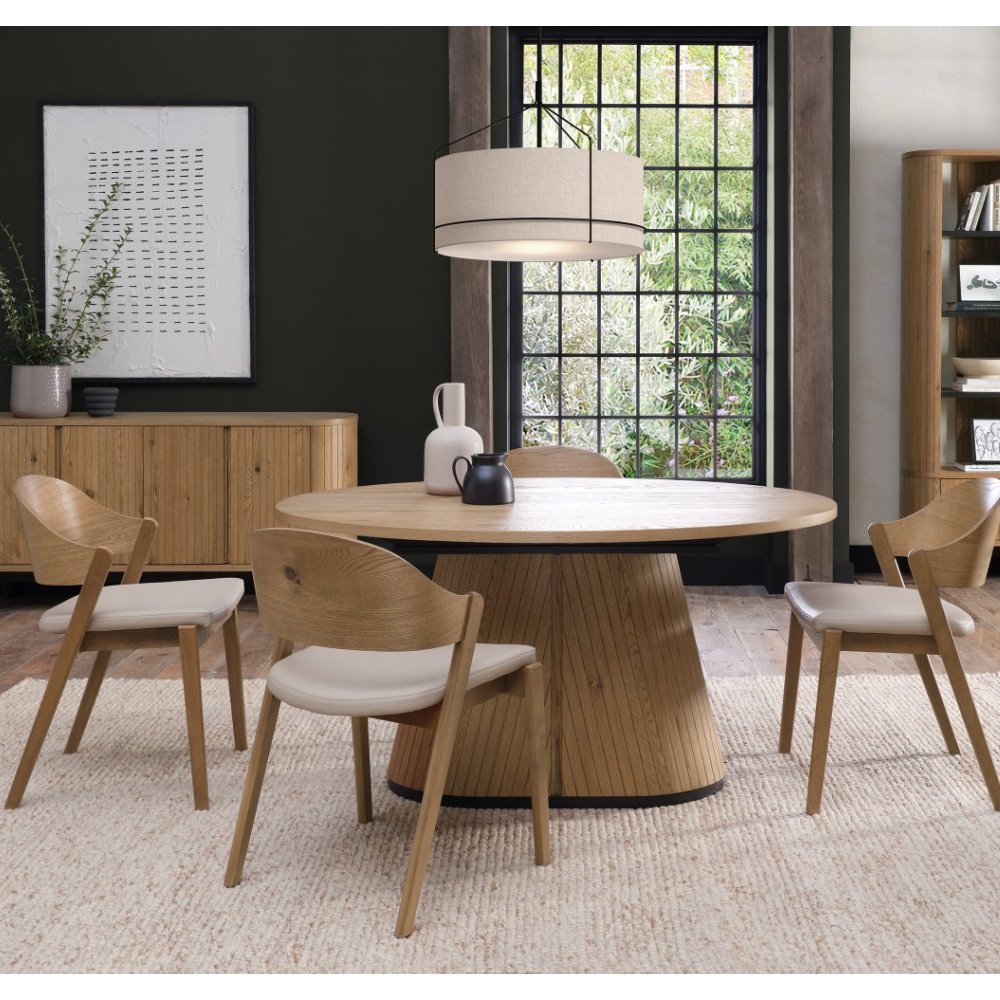 Vega Rustic Oak & Peppercorn 4 Seater Table