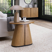 Vega Rustic Oak & Peppercorn Oval Lamp Table