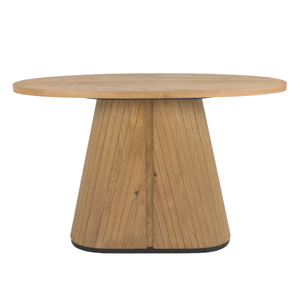 Vega Rustic Oak & Peppercorn Oval Lamp Table