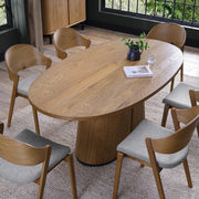 Vega Rustic Oak & Peppercorn 6 Seater Table