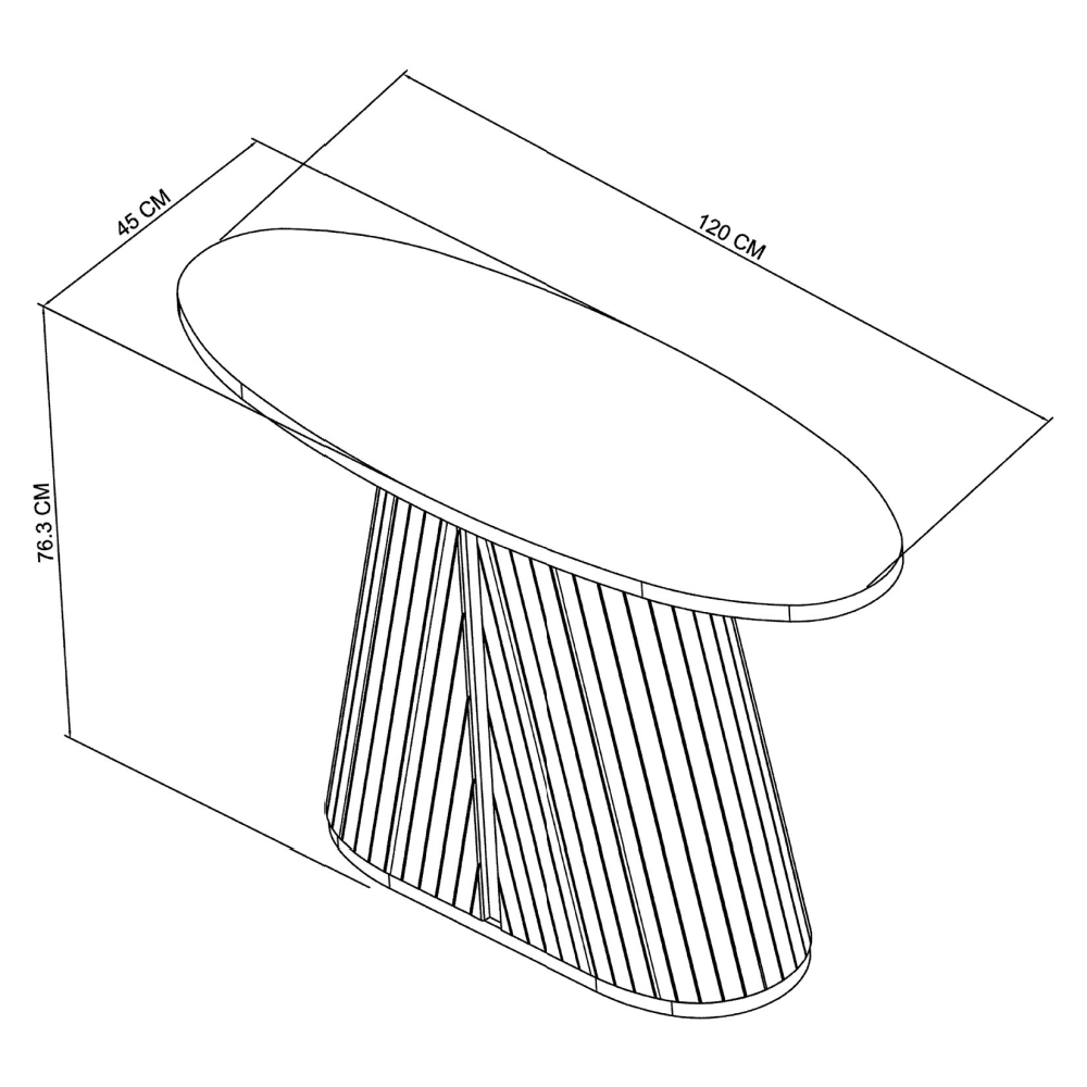 Vega Rustic Oak & Peppercorn Oval Console Table