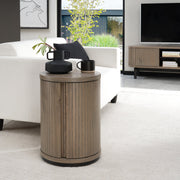 Vega Grey Oiled Oak & Peppercorn Round Lamp Table