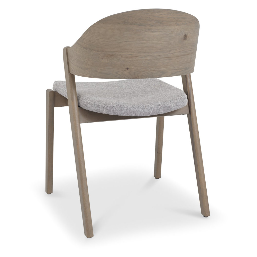 Vega Grey Oiled Oak Ply Back Chair -Grey Fabric