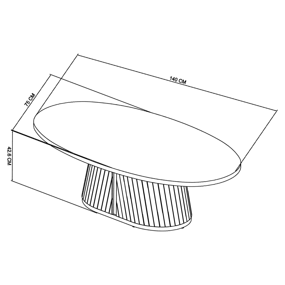 Vega Grey Oiled Oak & Peppercorn Oval Coffee Table