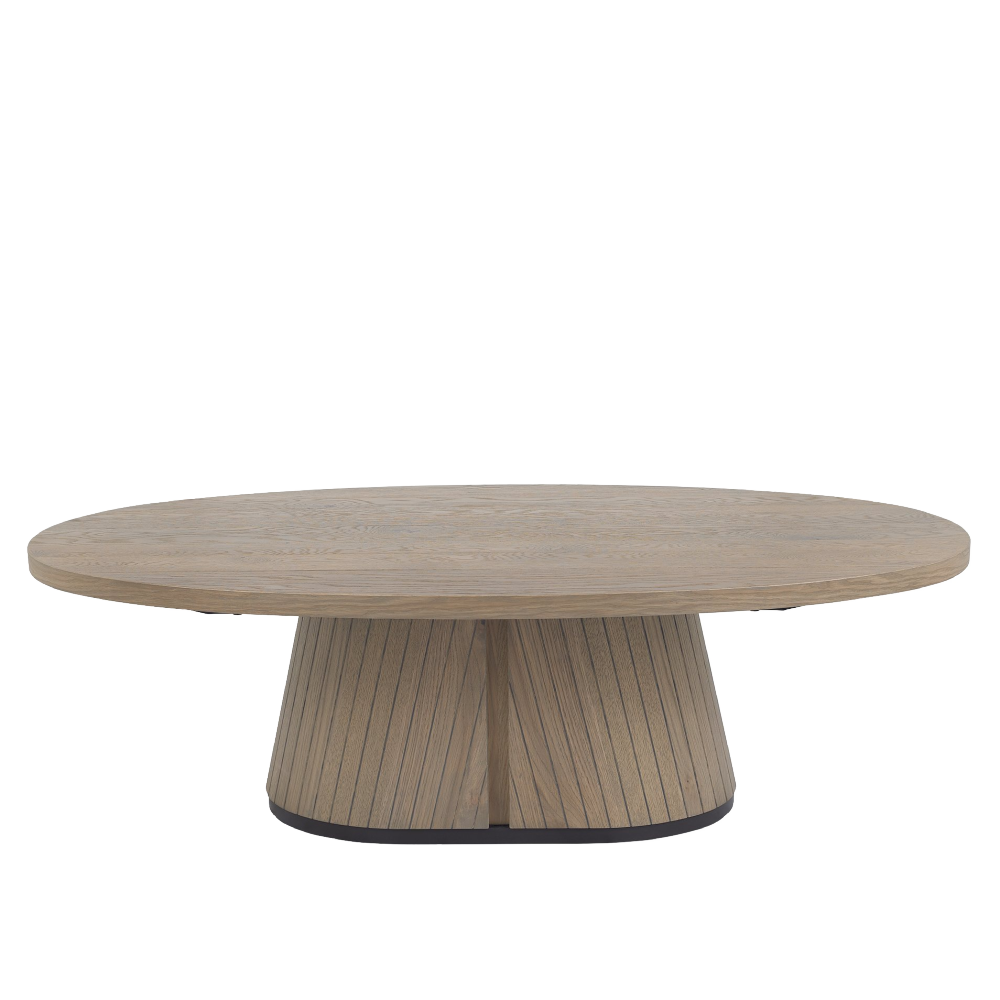 Vega Grey Oiled Oak & Peppercorn Oval Coffee Table