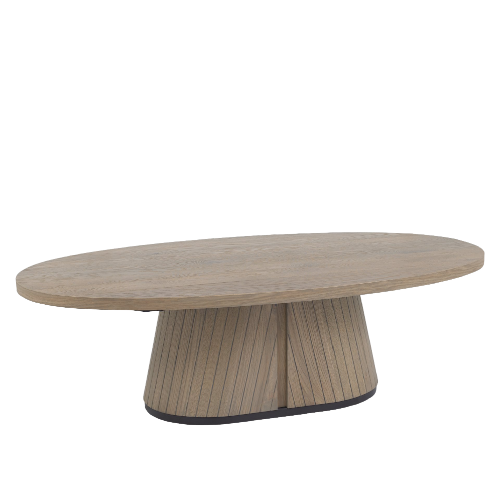 Vega Grey Oiled Oak & Peppercorn Oval Coffee Table