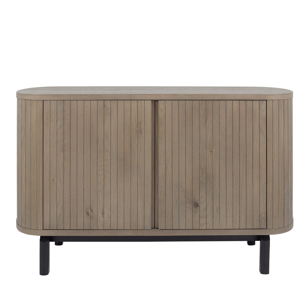 Vega Grey Oiled Oak & Peppercorn Narrow Sideboard