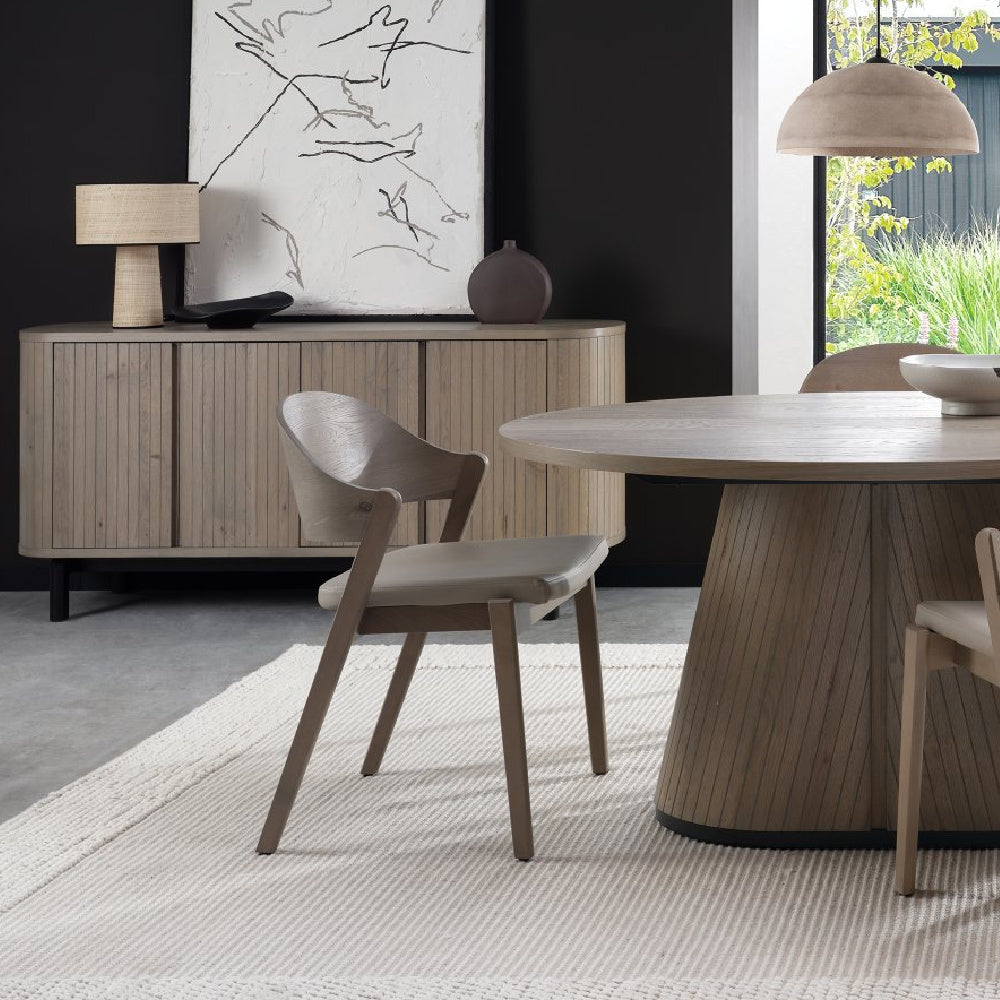 Vega Grey Oiled Oak & Peppercorn Wide Sideboard