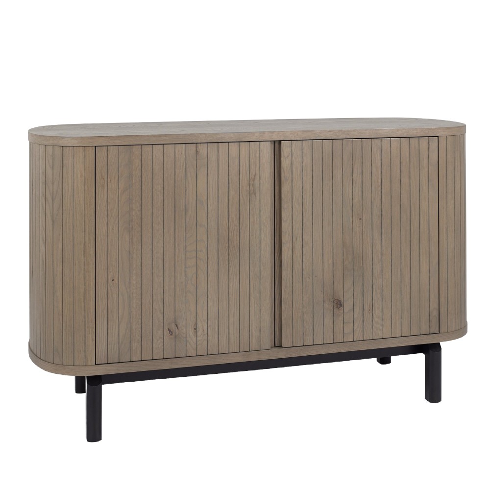 Vega Grey Oiled Oak & Peppercorn Narrow Sideboard