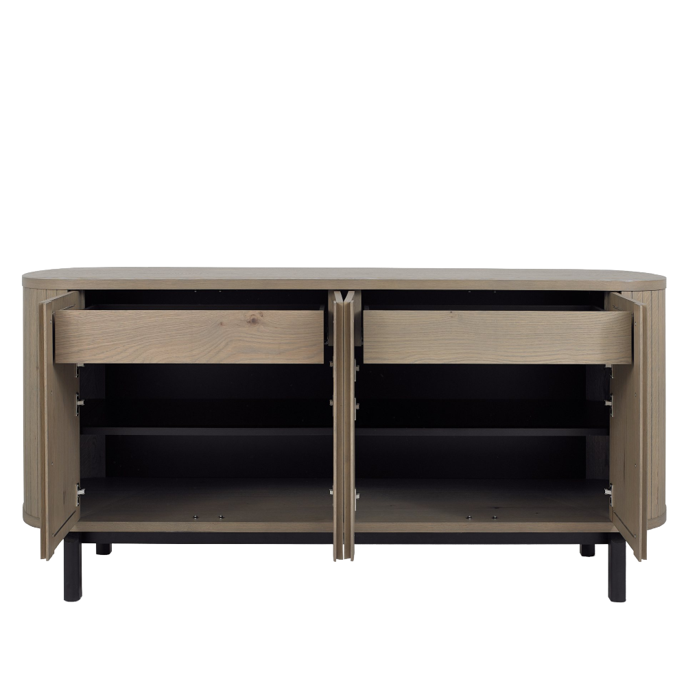 Vega Grey Oiled Oak & Peppercorn Wide Sideboard