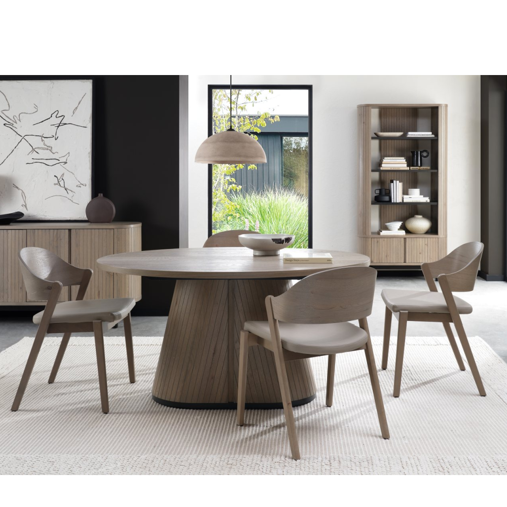 Vega Grey Oiled Oak & Peppercorn 6 Seater Table