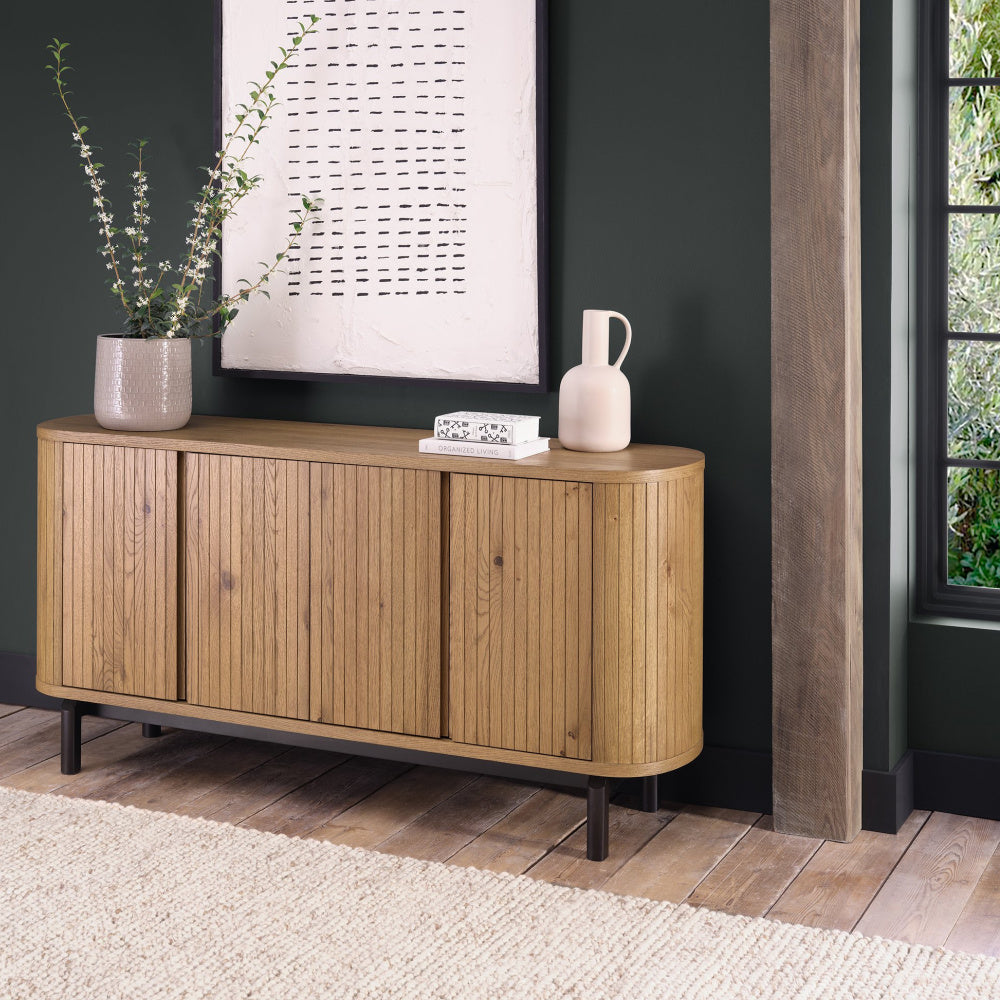 Rustic Oak & Peppercorn Wide Sideboard