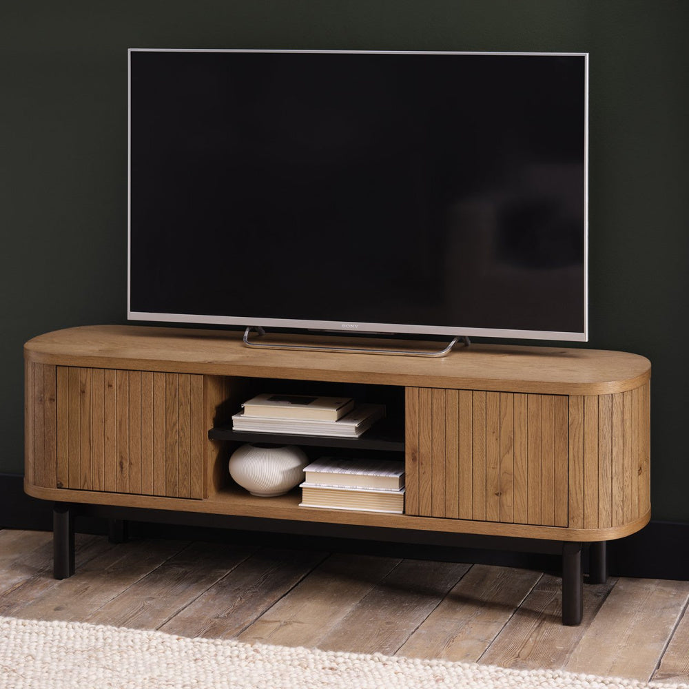 Vega Rustic Oak & Peppercorn Entertainment Unit