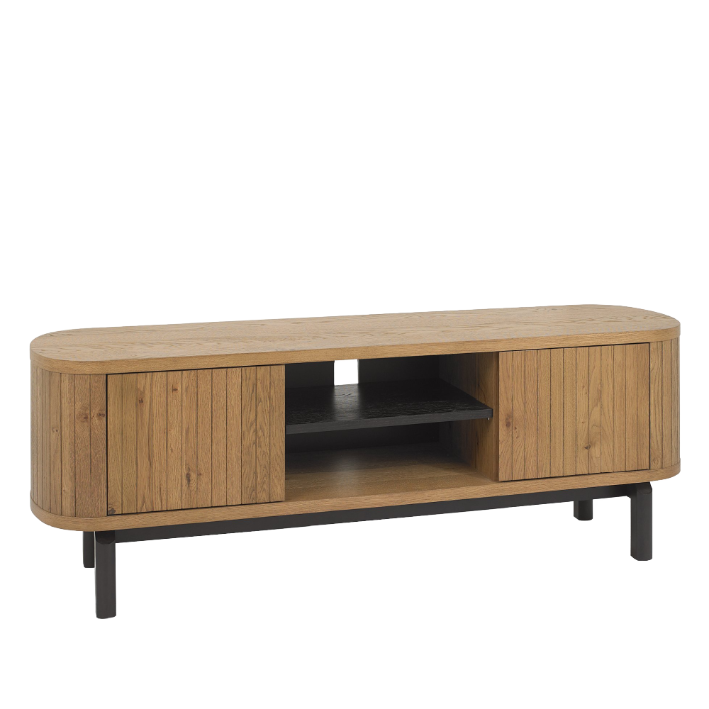 Vega Rustic Oak & Peppercorn Entertainment Unit