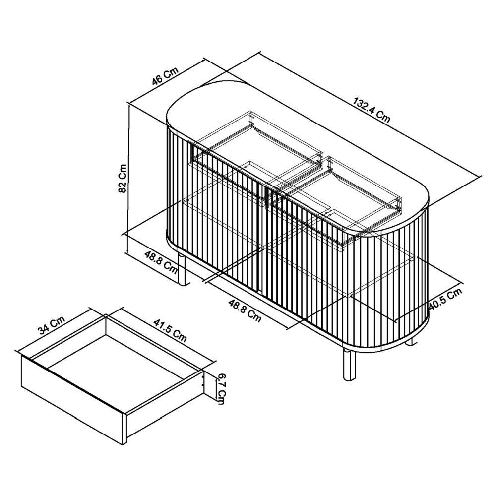 Rustic Oak Vega 2 Door Sideboard