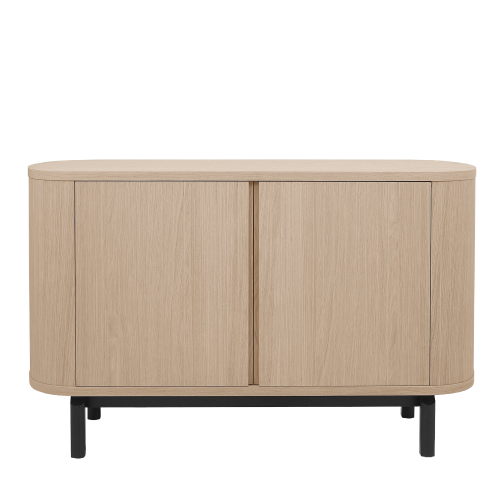 Vega Scandi Oak & Peppercorn Narrow Sideboard