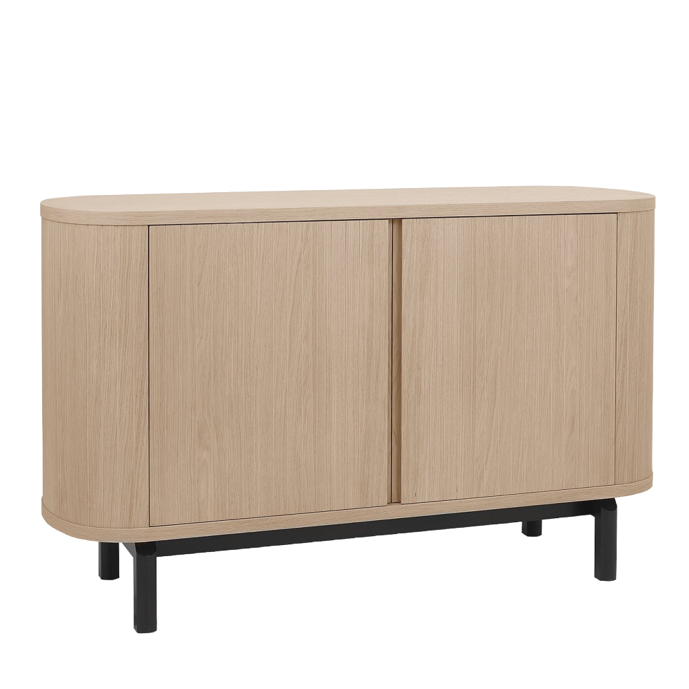 Vega Scandi Oak & Peppercorn Narrow Sideboard